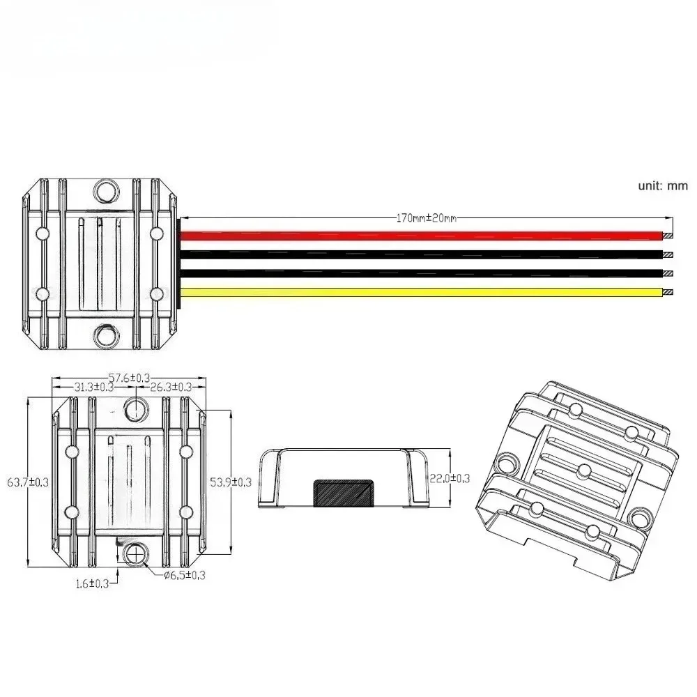 60V 36V 24V 72V 48V to 12V 18V-90V to 12V 5A 10A Step-down Power DC Buck Converter Supply Module for Cars Solar