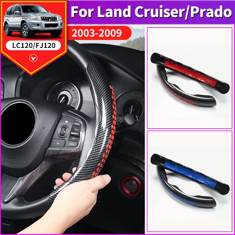 

Carbon fiber pattern style Steering wheel cover For Toyota Land Cruiser Prado 120 150 LC120 LC150 2003-2022 Interior Accessories