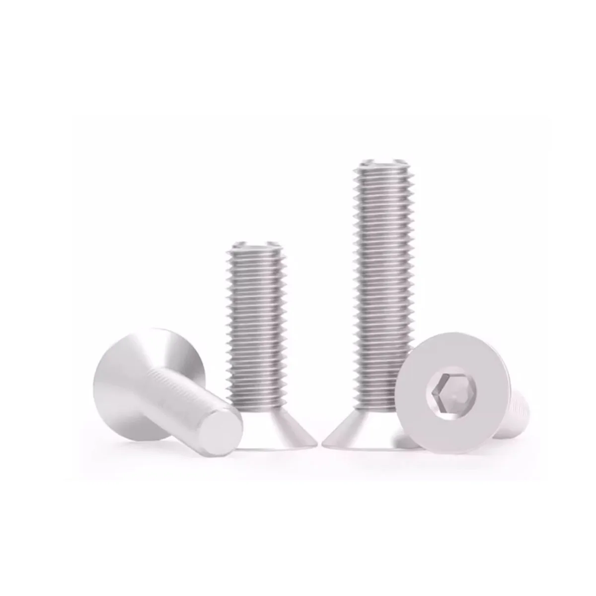 Vis hexagonale fraisée en alliage d'aluminium 6061 avec boulon à tête plate en aluminium M3M4M5M6M8M10M12