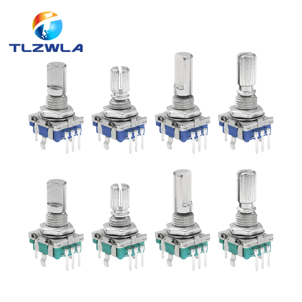 5PCS/LOT 20 Position 360 Degree Rotary Encoder EC11 w Push Button 5Pin Handle Long 15/20MM With A Built In Push Button Switch