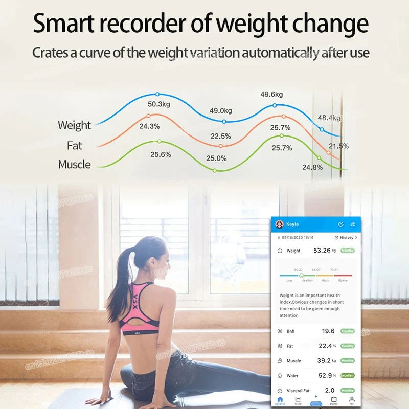 Digital Body Weight Scale Smart Wireless Fat Scale Bathroom Weight Scales for Body Composition Analyzer with Smartphone App