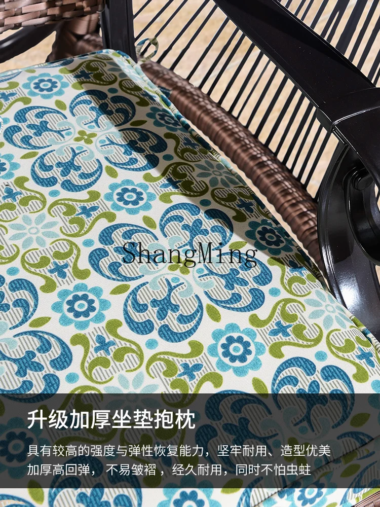 CL Columpio Villa al aire libre Columpio de hierro forjado Mecedora Patio Terraza Hogar Hamaca Columpio doble