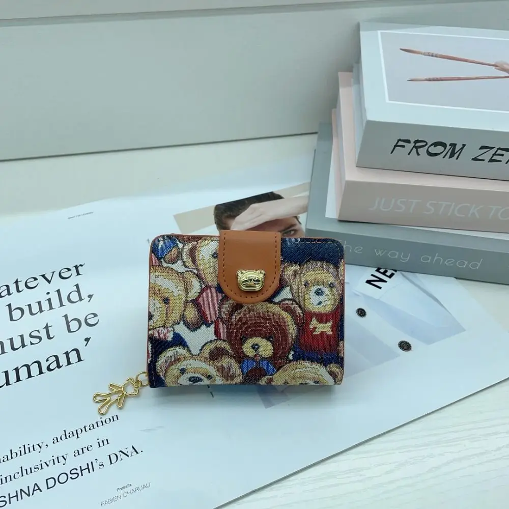 小さなクマの形をした四角い財布,学生用の多機能コインバッグ