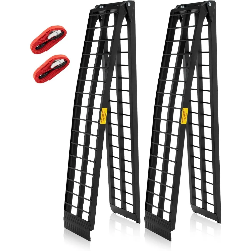 

2Pcs 10ft Aluminum Truck Ramps, 1200lbs Capacity Folding Loading ATV Ramp for Pickup Trucks Bed, Trailer Load, ATV Ramp