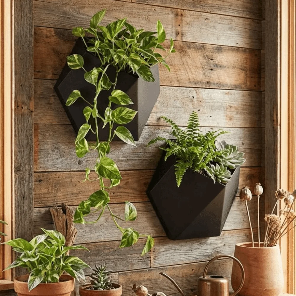 Modern Style Geometric Hexagonal Flower Pot Wall-Mounted Decorative Wall Hanging Planter 3D Printed Plant Containers Office