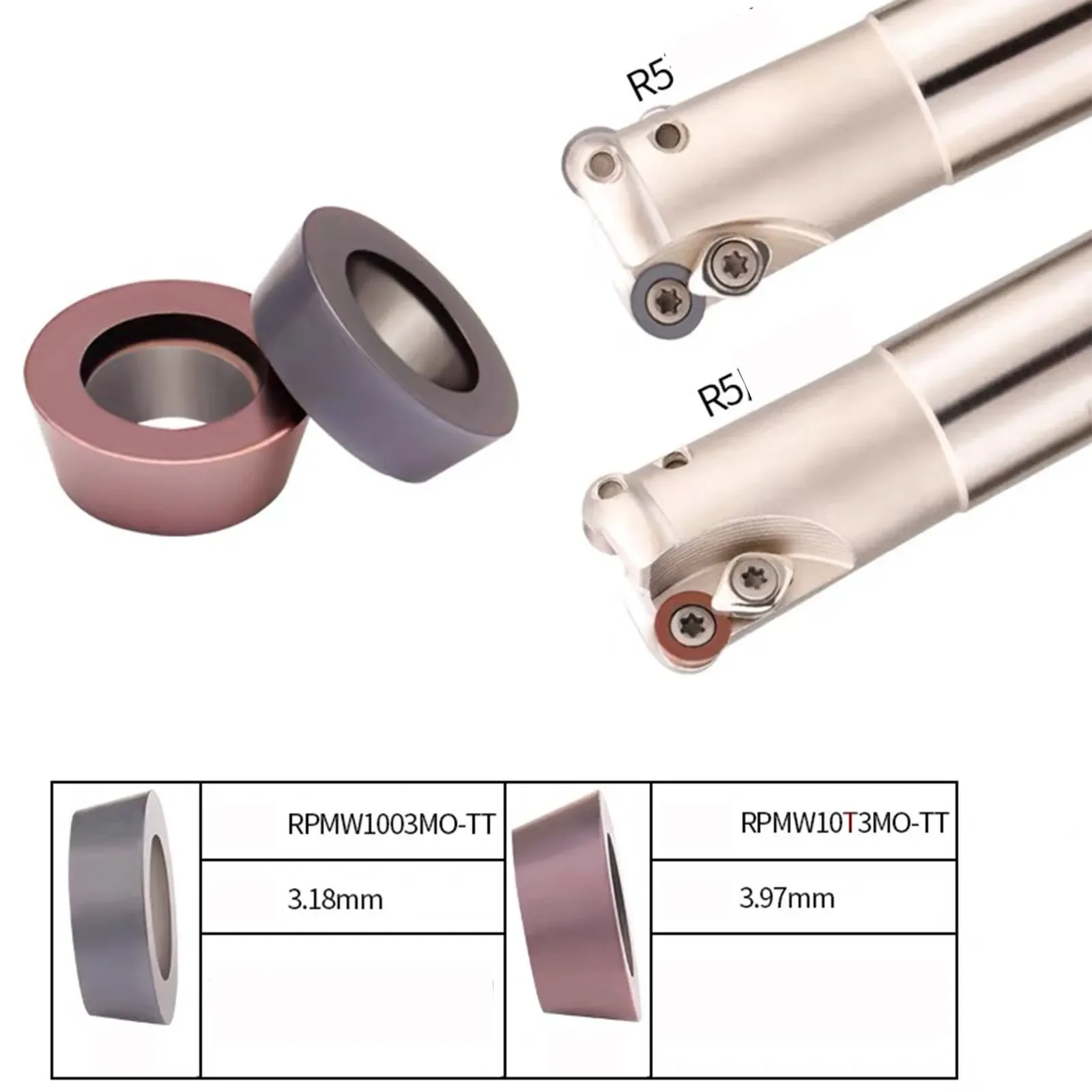 Imagem -03 - Inserções de Corte Cnc de Torno de Carboneto Fresa de Molde Centro de Usinagem r5 Rpmt Rdmt1204 10 Pcs Aço Inoxidável