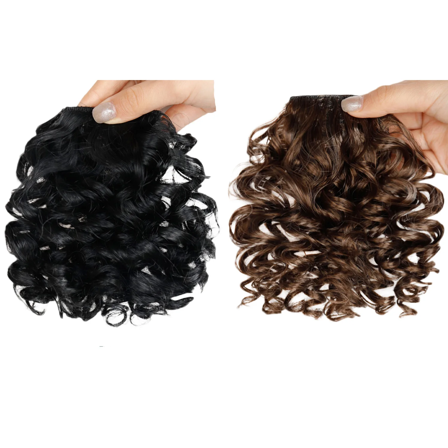 Synthetic Bangs wig Afro Kinky Curly Wig Extensions For Women Natural Hairpieces Heat Resistant Fiber Clip in Hair