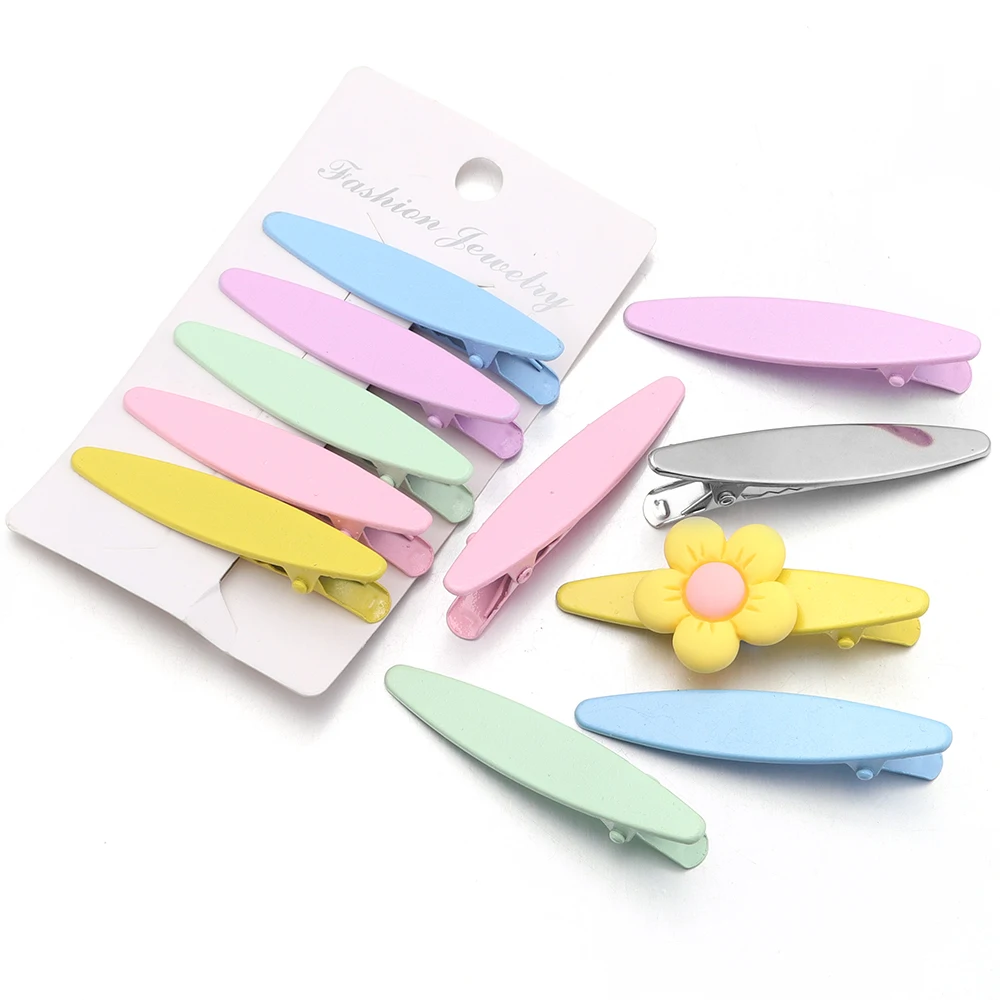 20 stücke Metall Haar Clips Bunte 6 cm Oval Geometrische Haarnadel Haar Seite Clips Entenschnabel Clip Barrettes Für Frauen haar Zubehör – Detail 3