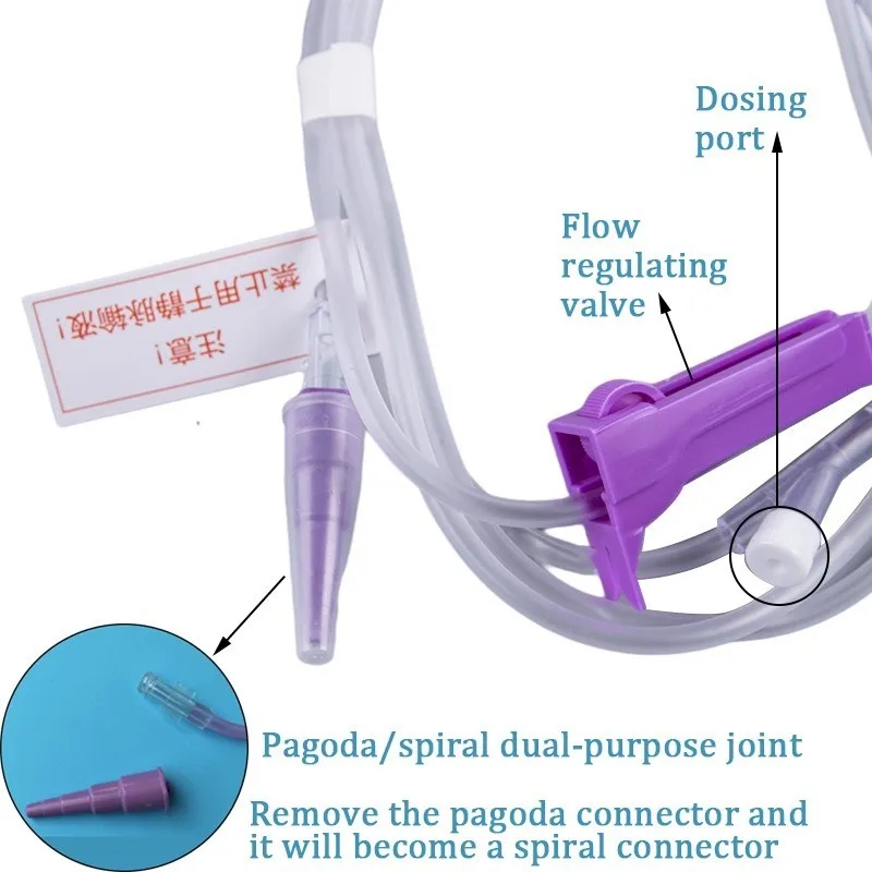 1000ML Medical Disposable Feeding Bag Enteral Nutrition Supply Bag Nasal Feeding Nutrient Gravity Pump Transparent Tube Bag