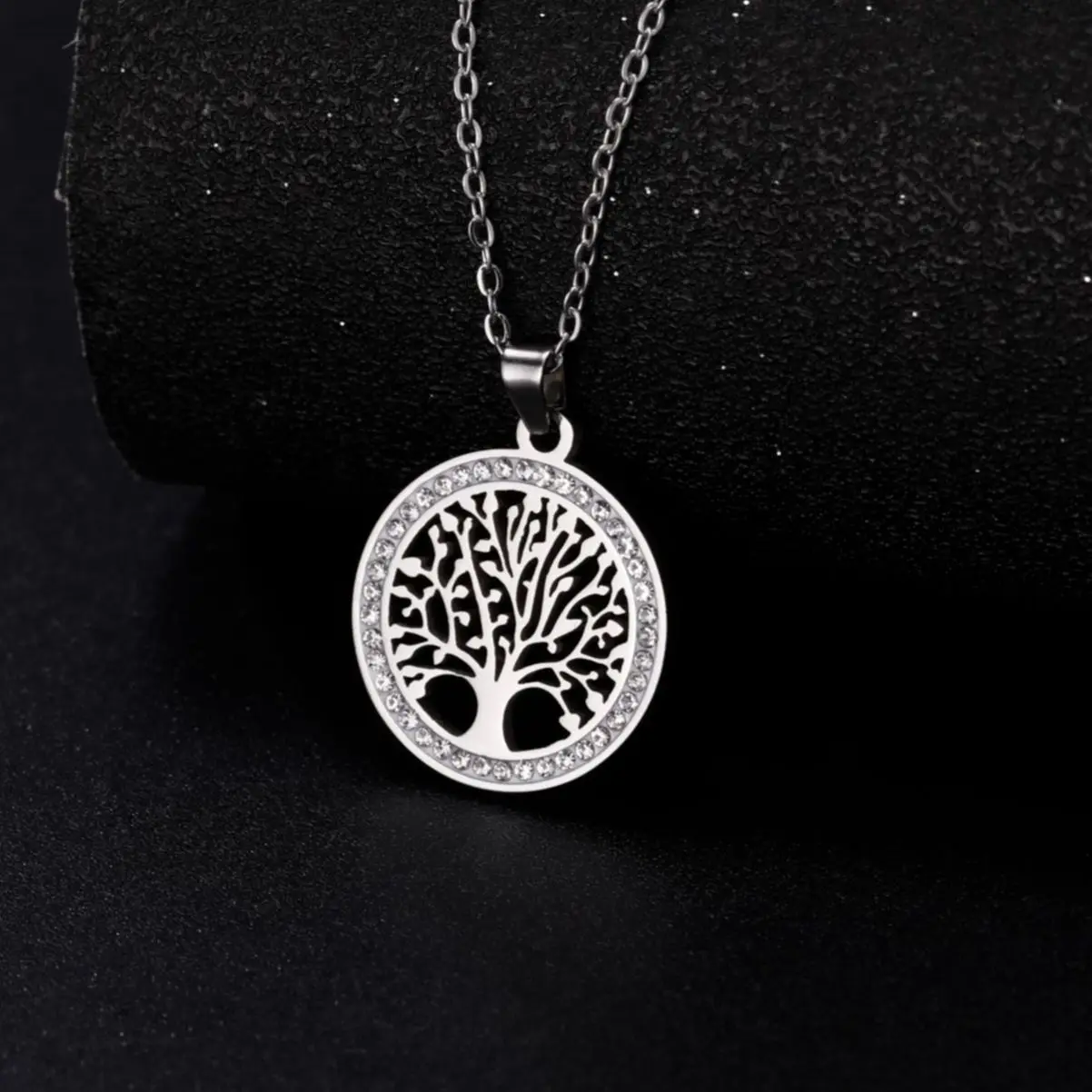 Jeshayuan Tree Of Life Rhinestone Necklace Lover Souvenir For Women Wedding Valentine's Day Gifts