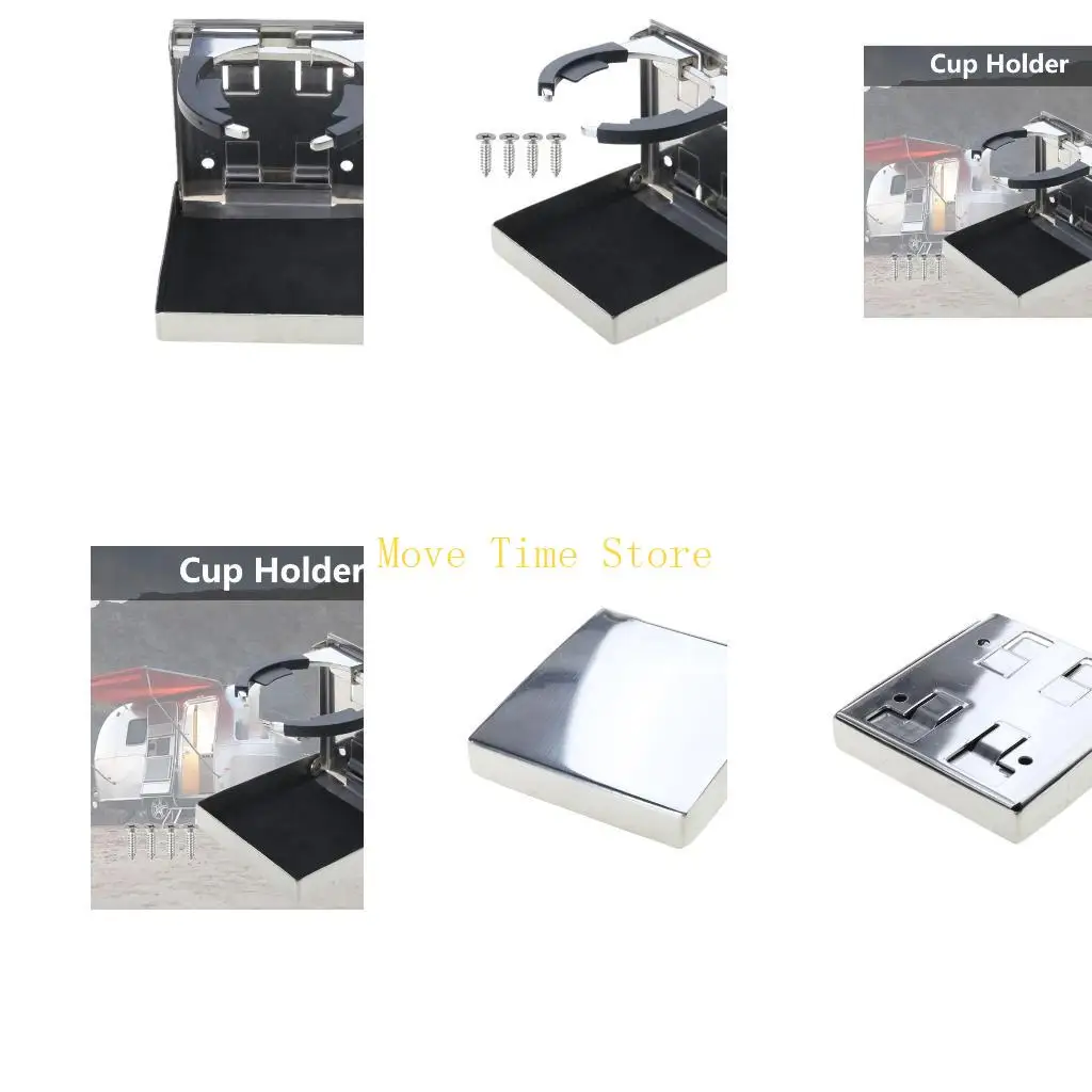 

92ME Home Car RV Folding Cup Holder Bracket Universal Drinks Holders Easy to Install