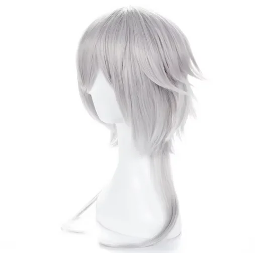 Anime Bungo Stray Dogs Fukuzawa Yukichi Silvery White Heat Resistant Hair Cosplay Costume Wig