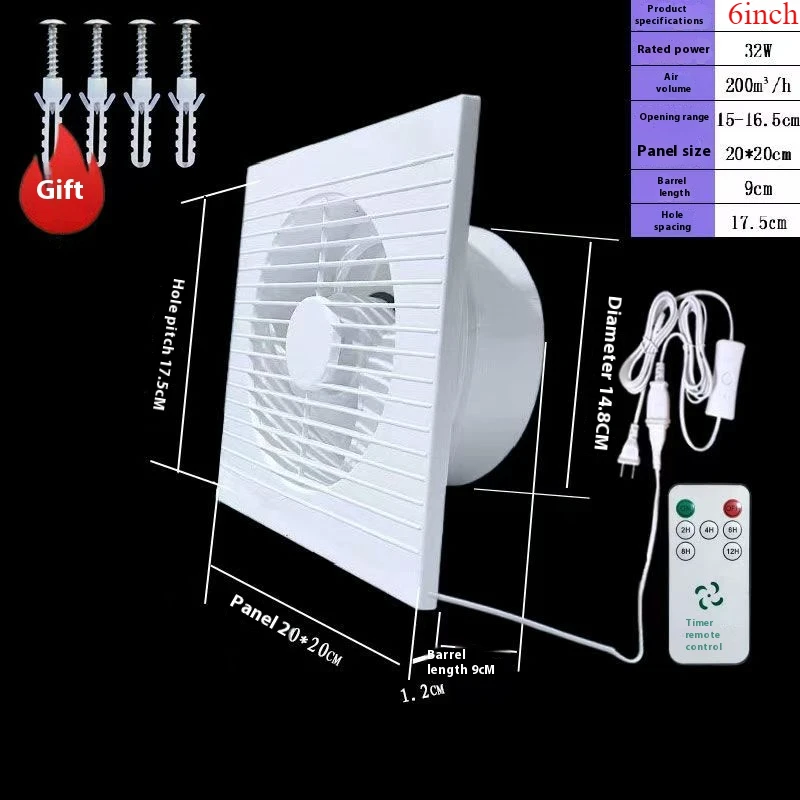 220 V 4 inch 6 inch 8 inch Opknoping Muur Wit Ventilador Kleine Ventilator Extractor Afzuigventilatoren Wc badkamer Keuken Fan