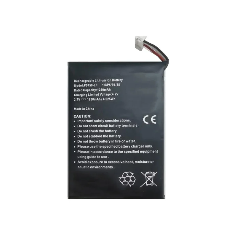 1250mAh Point-Of-Sale Terminal Battery For EVE Ingenico Link2500 Link 2500 Both versions are common, P0750-LF