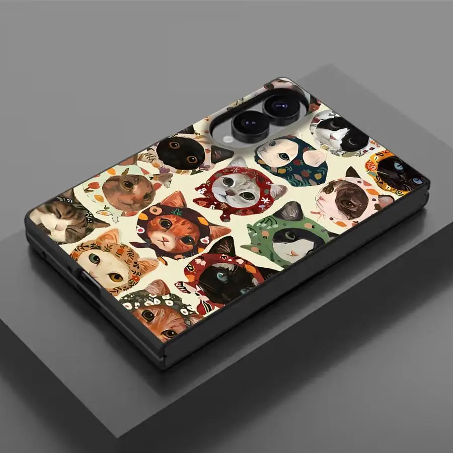 Phone Shell Funda Case for Samsung Galaxy ZFold Wide Z Fold8 ZFold8 Fold 8 Cartoon Pet Cat