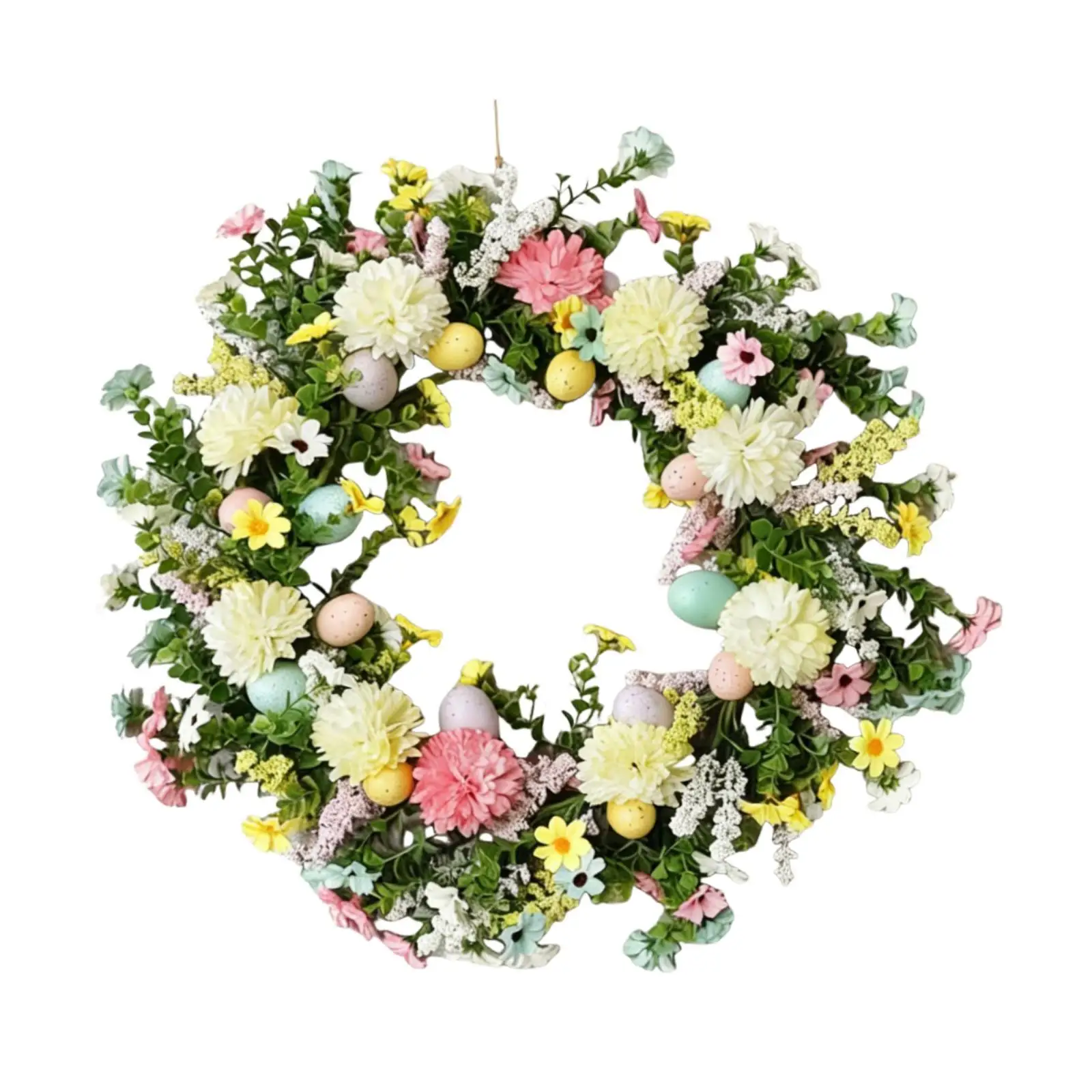 

Весенний пасхальный венок с искусственными цветами, большой круглый искусственный венок для входной двери, украшение для дома и вечеринок