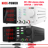 Programmable Adjustable Power Supply 30V 10A,30V 5A DC Power Supply, M1-M4 Memory Storage ,Current Preset,Encoder Adjustment