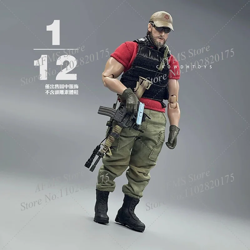 CROWDHTOYS 1/12 스케일 Collectible Figure 블랙 전술 조끼 갑옷 전투 육군 가슴 교수형 Fit 6Inch 액션 피규어 군인