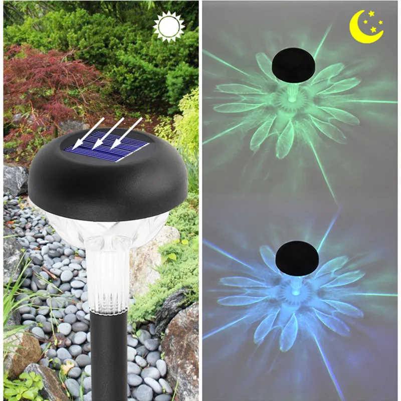 

Solar Led Lights Outdoor Solar Lights Warm/RGB Color Changing Solar Pathway Lawn Lamp Landscape Lighting for Garden Decoration