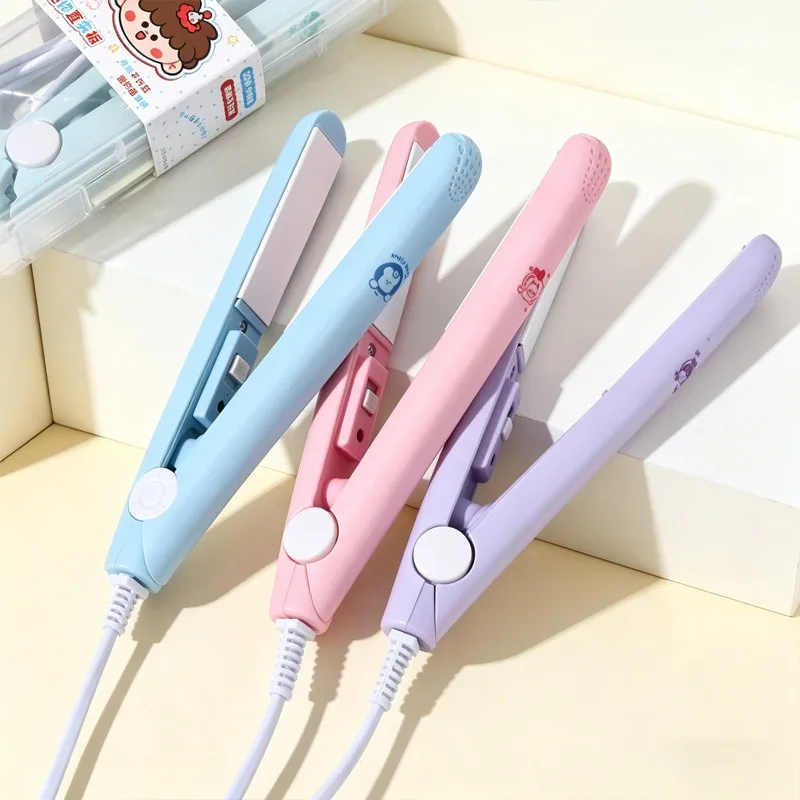 Mini Hair-Straightener Curly and Straight Hair Supplies Thermostatic Electric Ceramic Curling Iron National Standard Double Flat