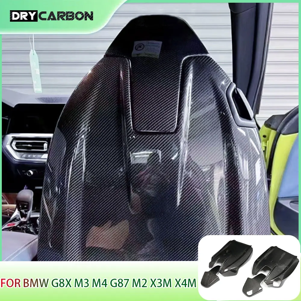 Trocken-Carbonfaser-Sitzrückenabdeckungen, Auto-Innenausstattung, Sitzrückenlehnenabdeckung für BMW G80 M3 G82 G83 M4 G87 M2 X3M X4M