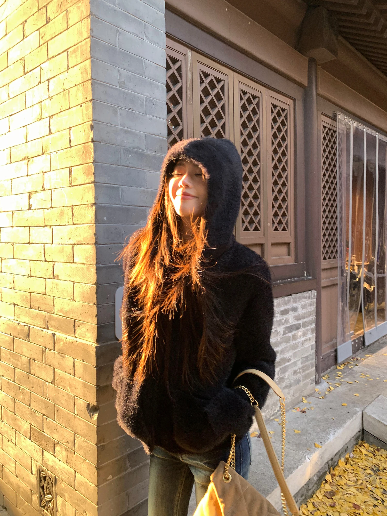 

Женский кардиган Pusumede Warm Law с меховым воротником, открытый, комфортный, теплый, из нейлона, удлиненный, стандартный крой, повседневная верхняя одежда