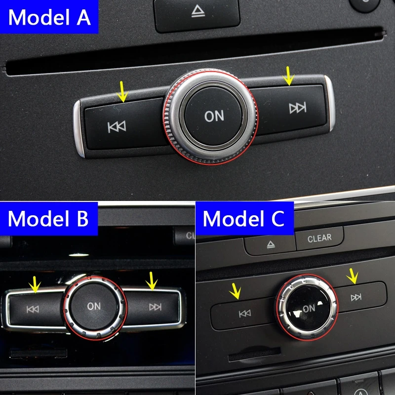 Car Center Console Volume Multimedia Switch Buttons Sequins Interior Decorative Cover Trim For Mercedes Benz GLA X156 CLA C117
