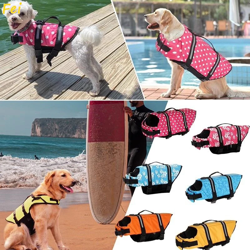 

Dog Life Jacket for Large Breeds - Reflective Adjustable Buoyancy Swim Vest, Summer Water Safety Boating Surfing Rescue Gear