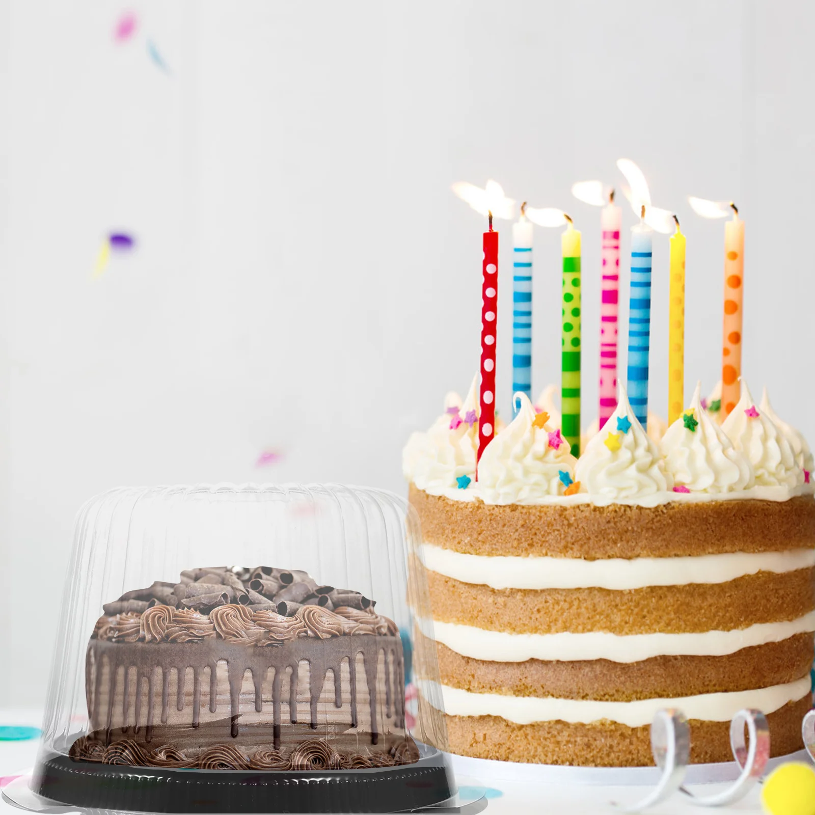 

10Pcs Clear Cake Containers 4inch Premium Material Easy Assemble Customizable with Ribbons Perfect for Cake Shops Party Supplies