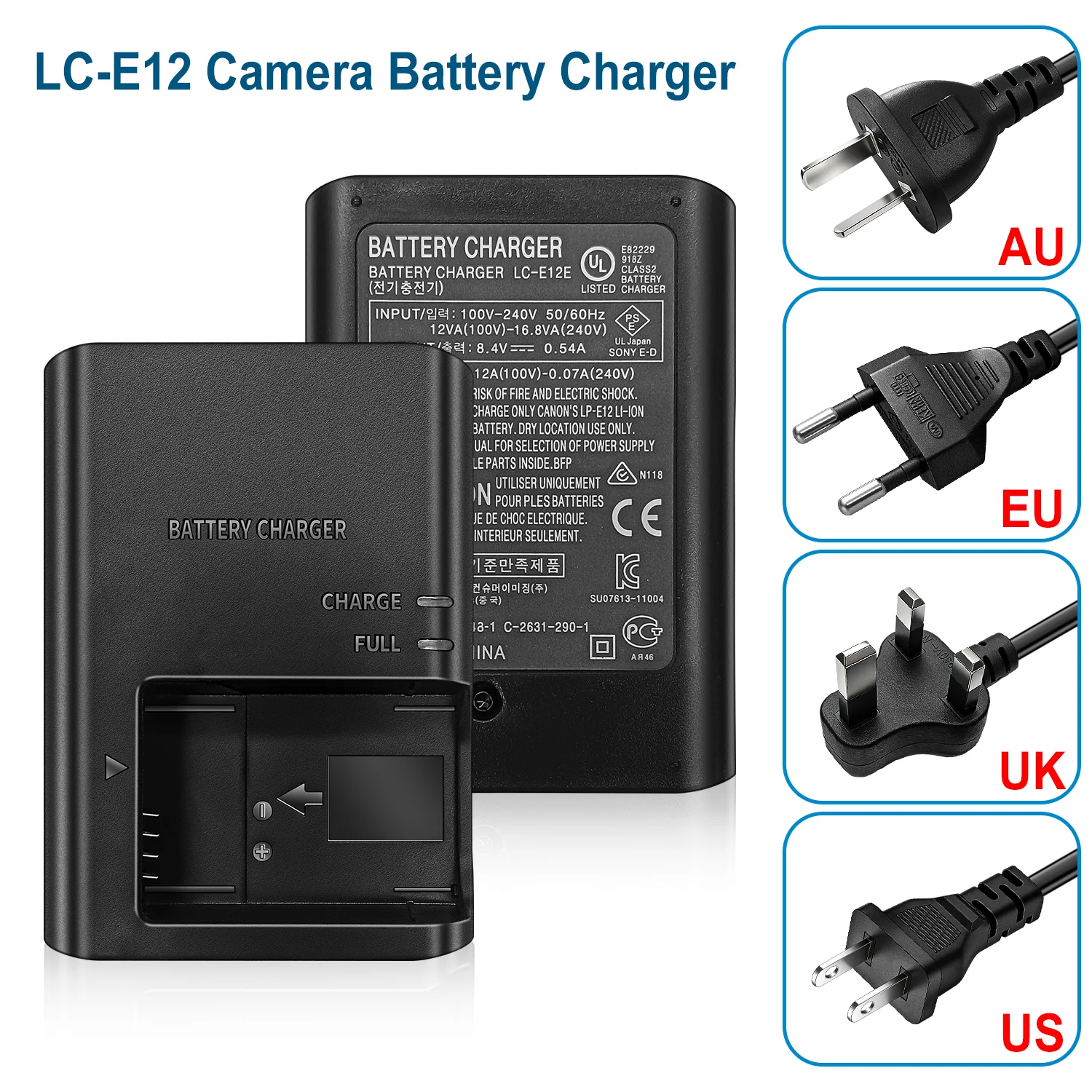 LC-E12 Akkuladegerät für Canon LP-E12 für LPE12 Akku EOS EOS M, M2, M2(W), M10, 100D, M200, M50, M50II, M10, M100, SX70, Re – Detail 6