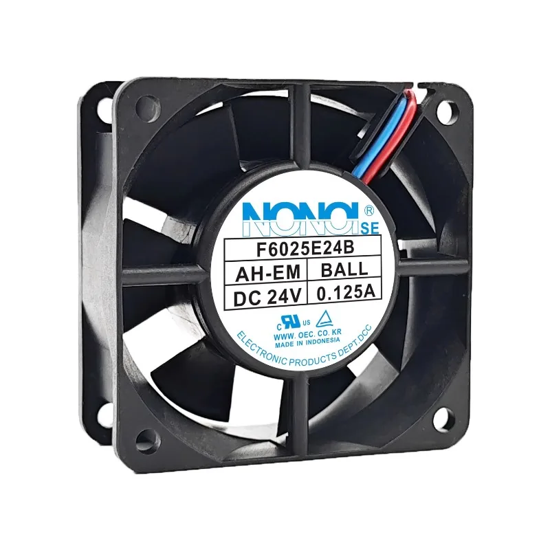 New Cooler Fan for NONOI F6025X24B 24V 0.250A F6025E4B 0.125A Inverter Cooling Fan 60*60*25MM