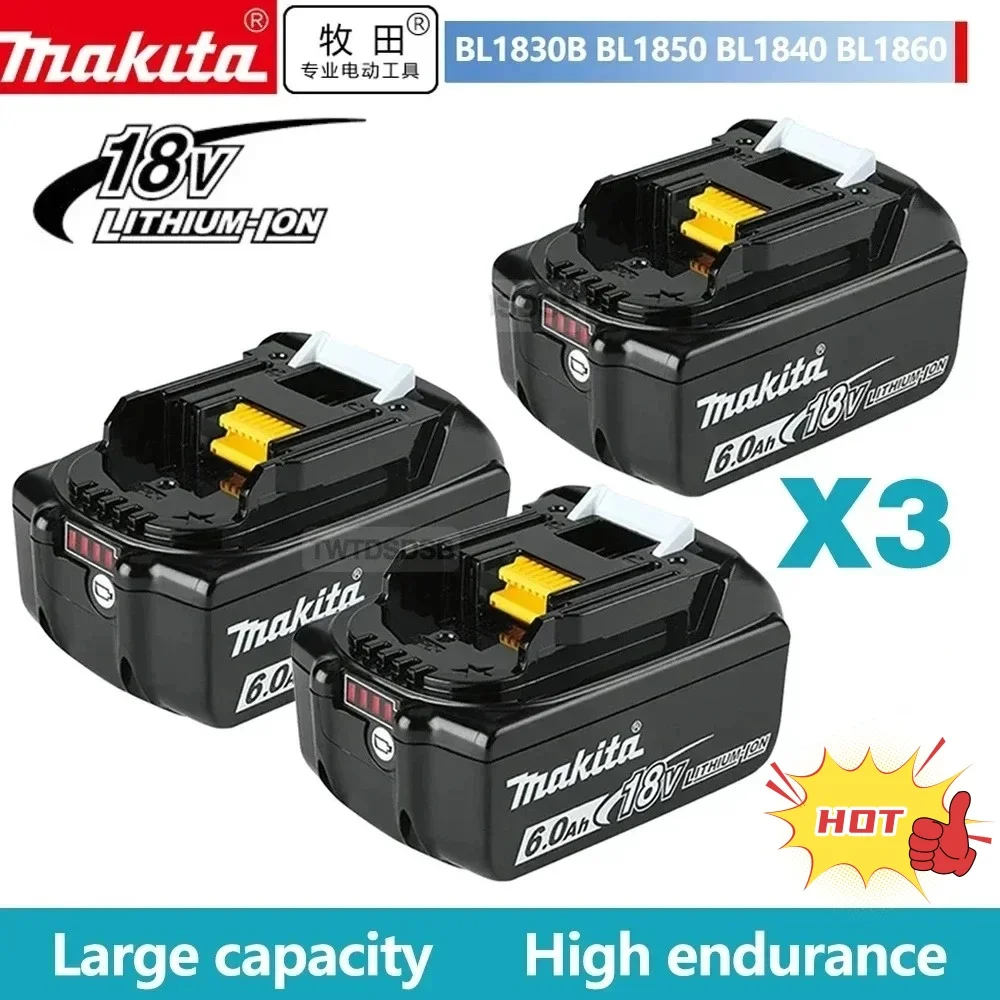 

100% NEW Makita Battery 18v 6000mAh BL1860 BL1850B BL1850 BL1840 BL1830 battery & charger 18v Replacement Power Tool Batteries