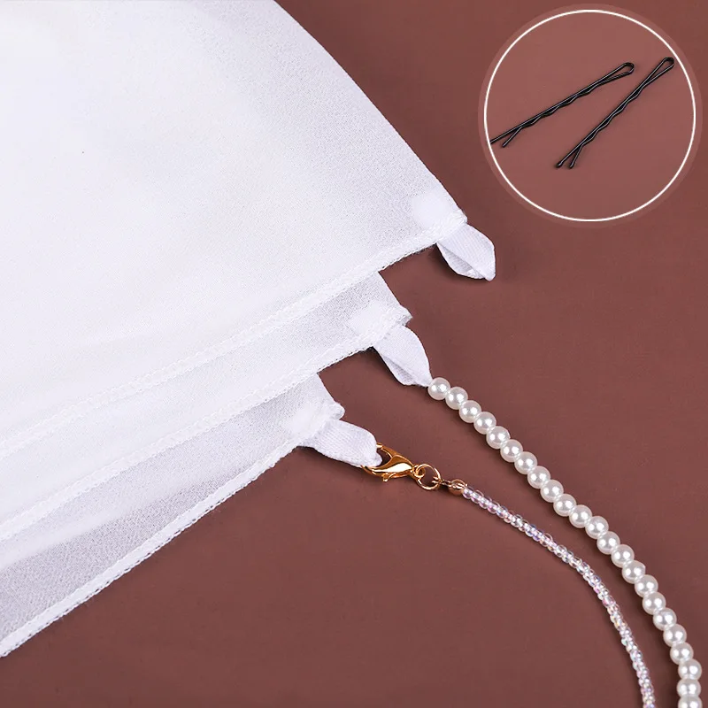 Chinese Hanfu Tassel Veil Face Ornament Decoration White Chiffon Face Curtain Sunscreen Covering Face Musk Jewelry India Costume