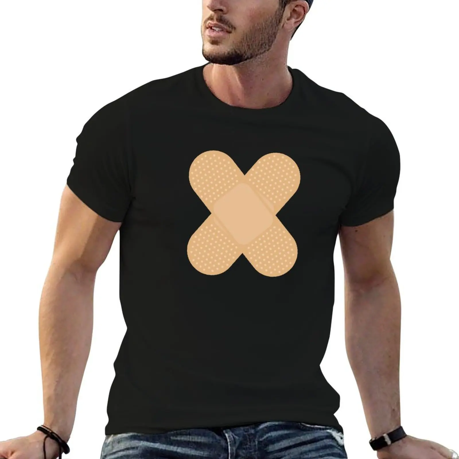Adhesive Bandage Dressing T-Shirt Louboutins sweat black t shirts for men