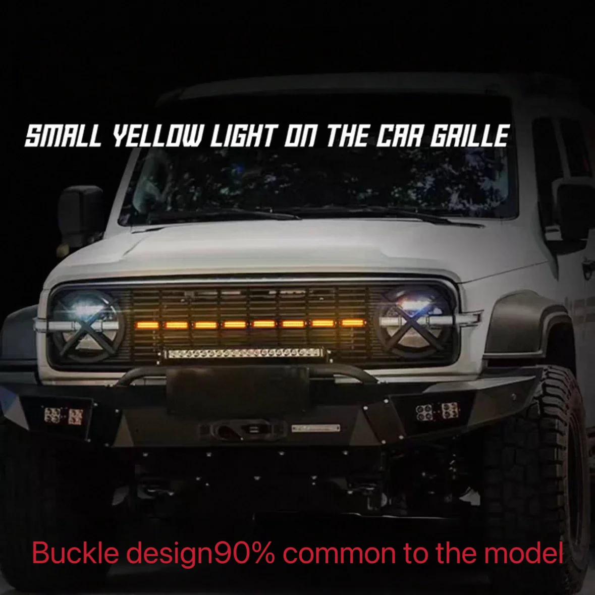 Universal Yellow / White LED Car Front Grille Clearance Marker Light Assemblies for Toyota Hliux Revo Fortuner Ford F-150 Ranger