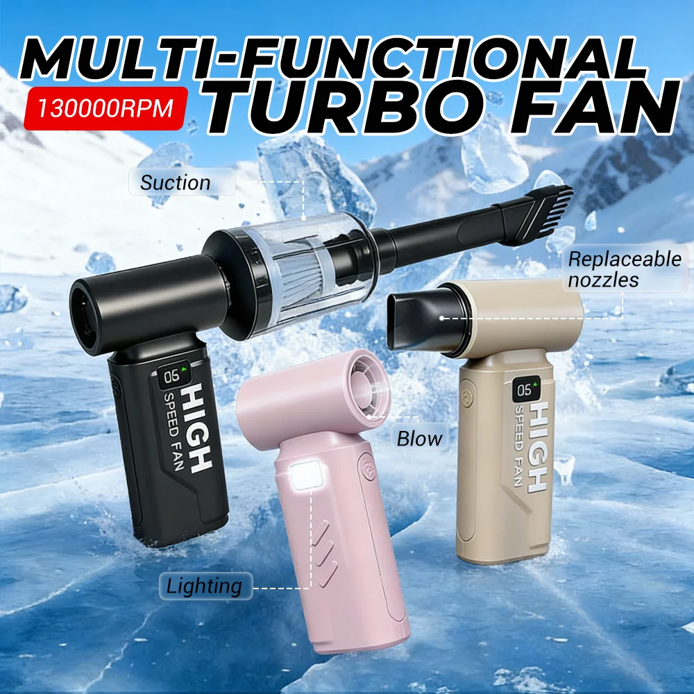 

NEW Air Blower 130000Rpm 5 Gear Adjustable Turbo Blower Jet Air Gun With Led Light cordless vacuum cleaner Compressed Air Duster