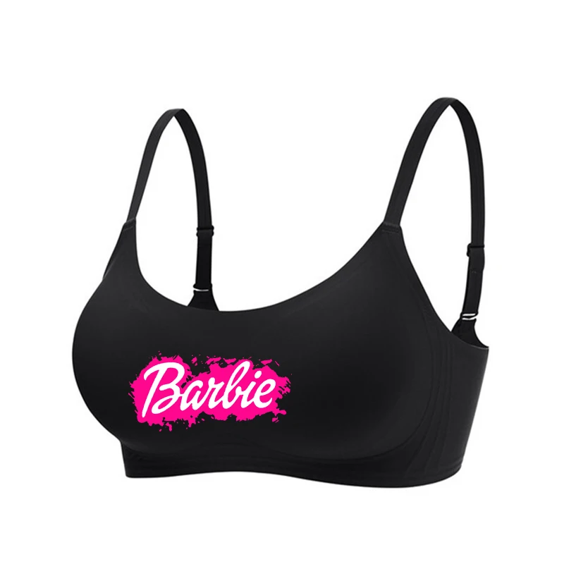 New Women Summer Barbie Underwear Kawaii Girls Push Up No Steel Ring Seamless Bra Vest Anime Soft Intimates Short Tube Tops Gift