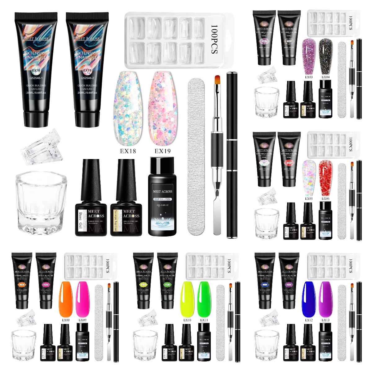 

10pcs Quick Extension Gel Nail Polish Kit Semi Permanent UV Gel Varnish Soak Off Building Nail Art for Manicure Nail Supplies