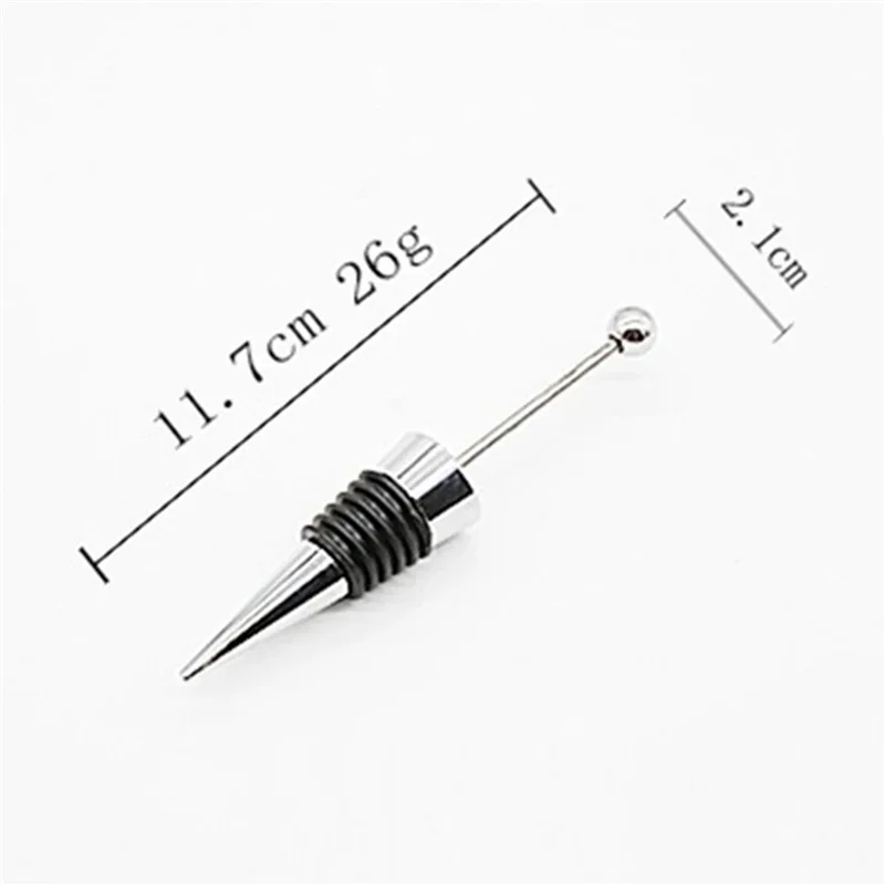 

40Pcs Add A Bead Rhinestone Lampwork Decorative Beaded Wine Bottle Stopper Zinc Alloy Silver Beadable Bottle Stopper