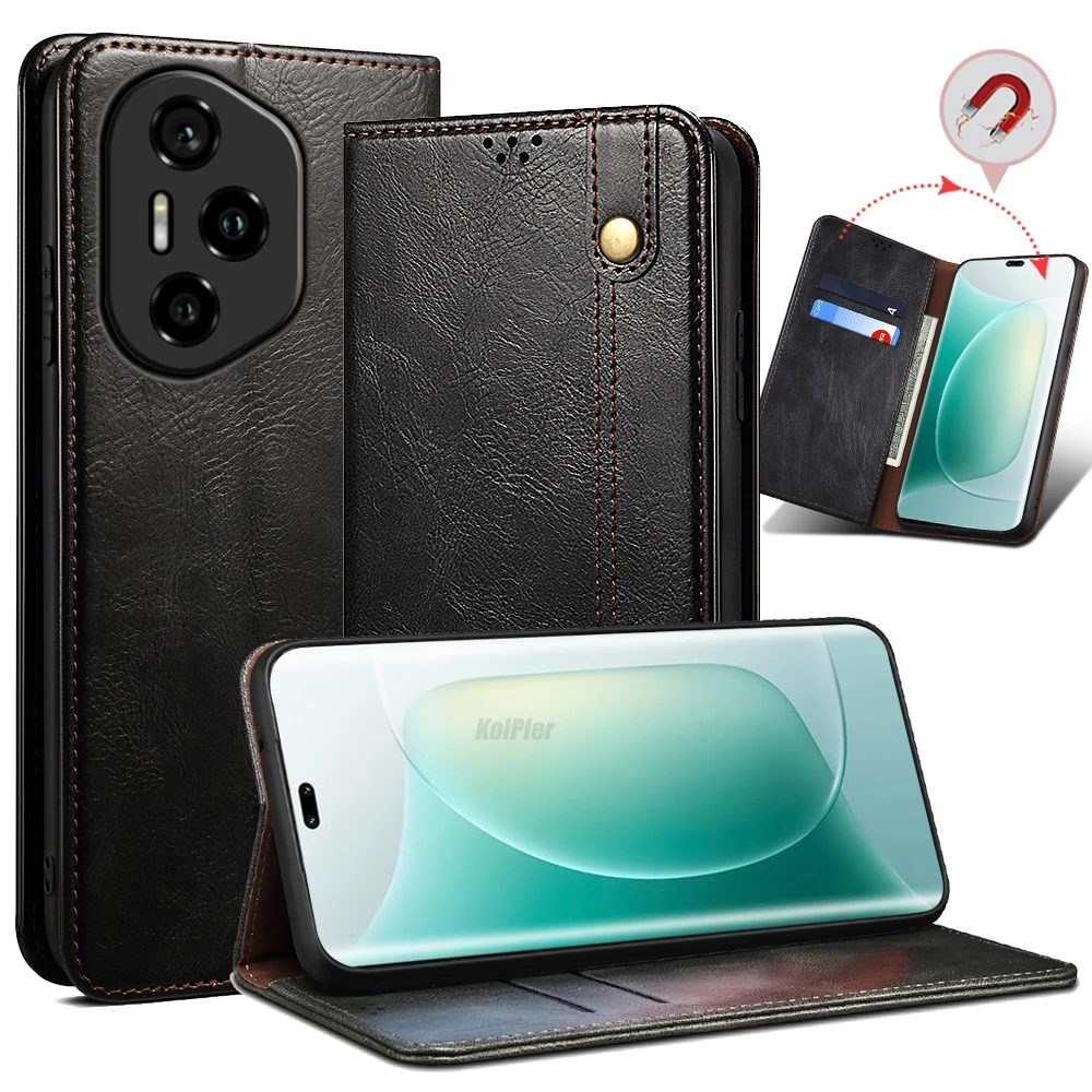 

Luxury Leather Flip Wallet Case For HONOR 400 PRO / HONOR400 Card Slot Stand Magnetic BACK Phone Cover House Protective Bag