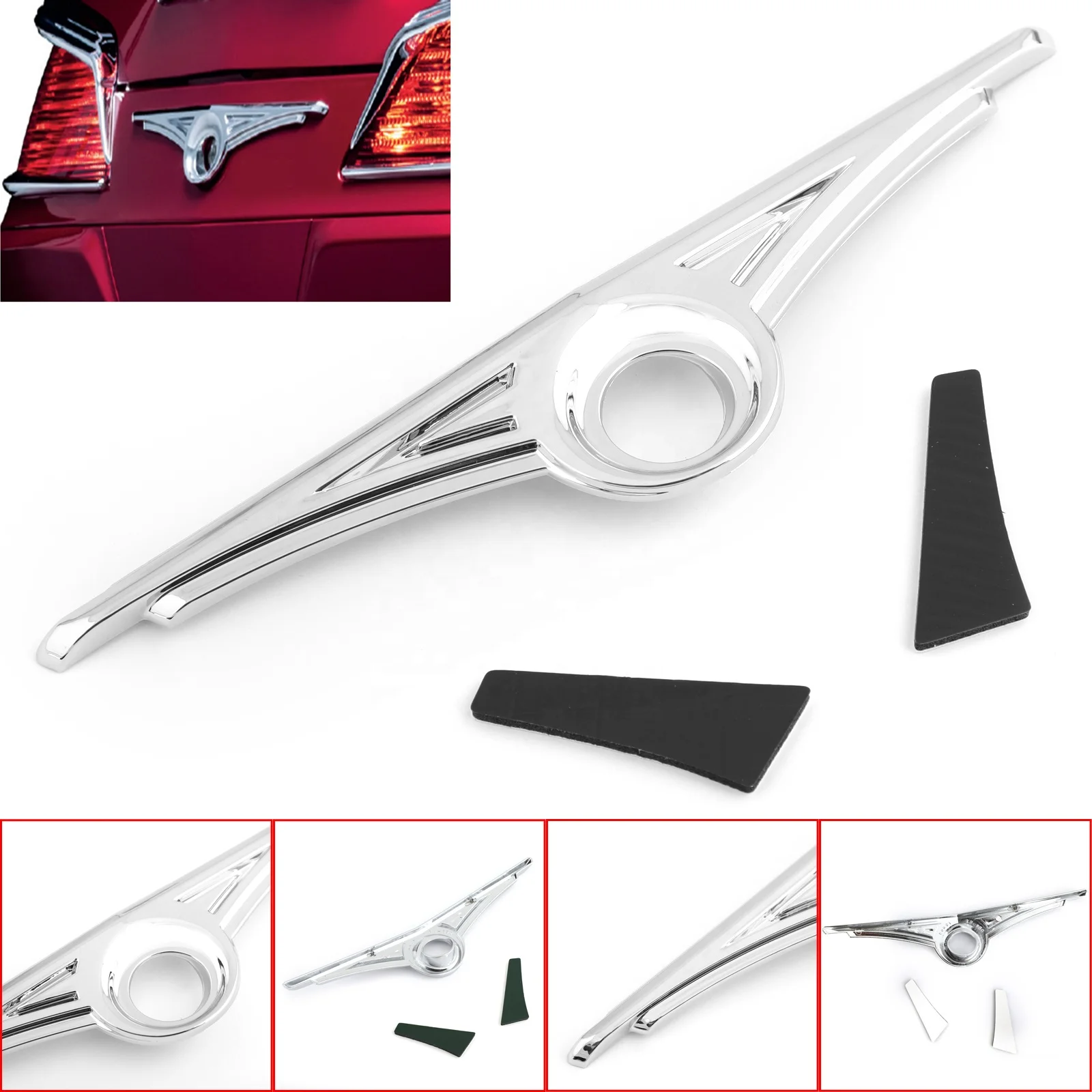 Motorcycle ABS Chrome Trunk Key Hold Trim For Honda 2001-2018 Goldwing GL1800
