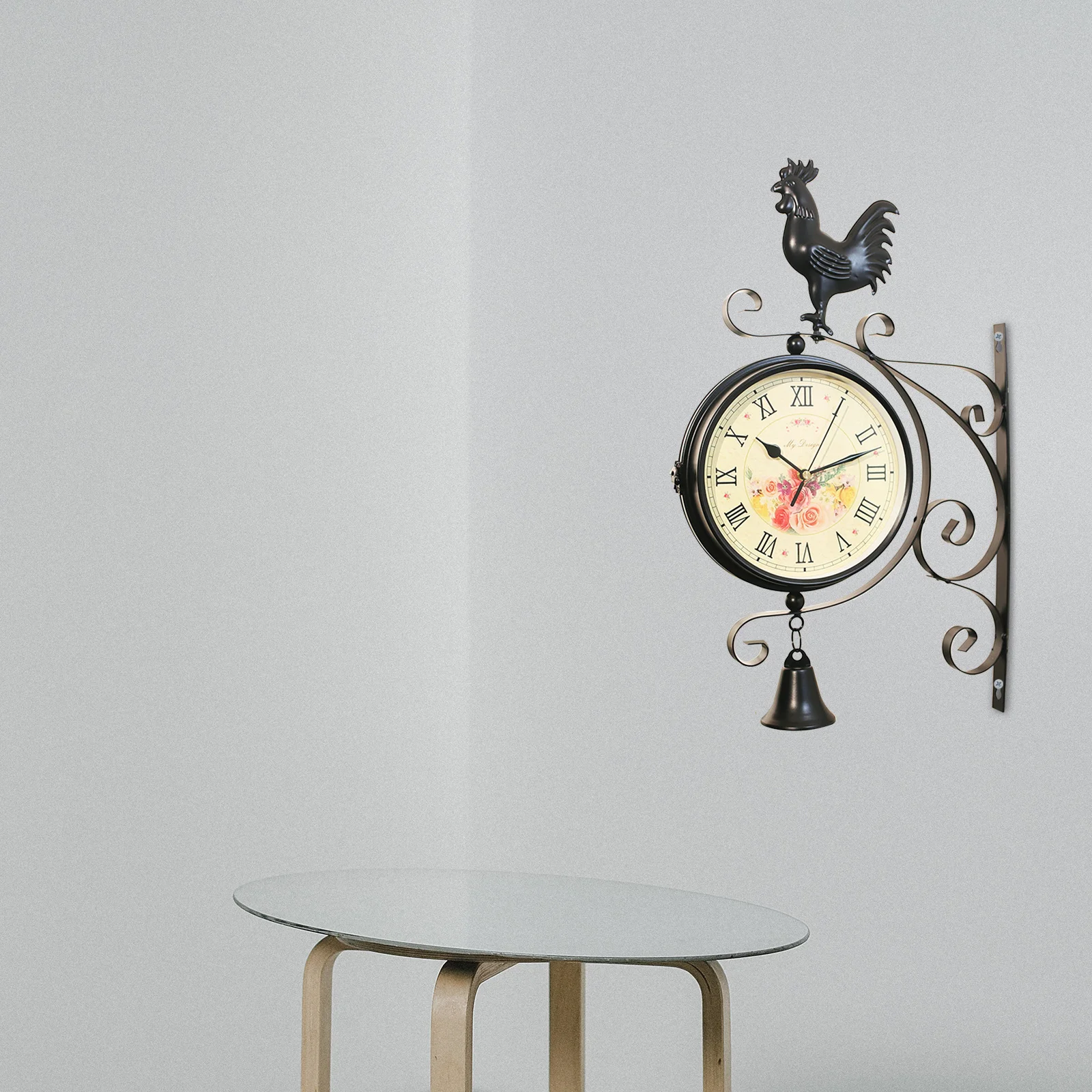 

1Pcs Wall Clock Pendant Iron Wall Hanging Clock Exquisite Workmanship Long Lasting Silent for Sleeping Home Office Decoration