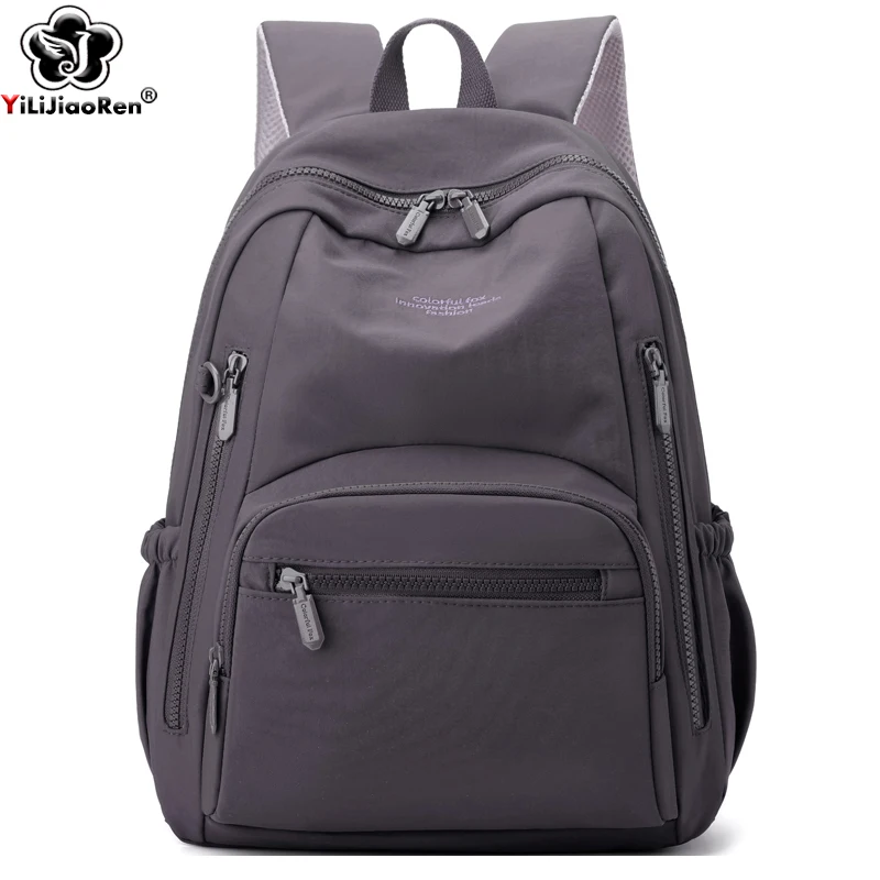 

Fashion Multi Pocket Daypack Women Waterproof Nylon Backpack Ladies Laptop Bag Large Capacity School Bag Lightweight Knapsack