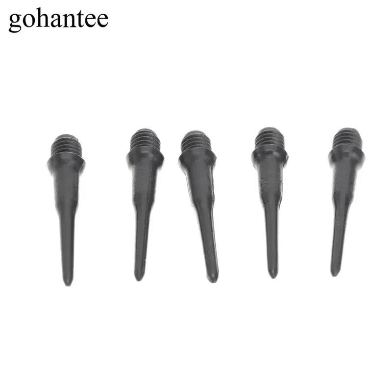 gohantee 50PCS/ LOT Short Soft Safety Plastic Dart Tips Stubby Black Points Shafts Flights Darts Accessories Outdoor Sports