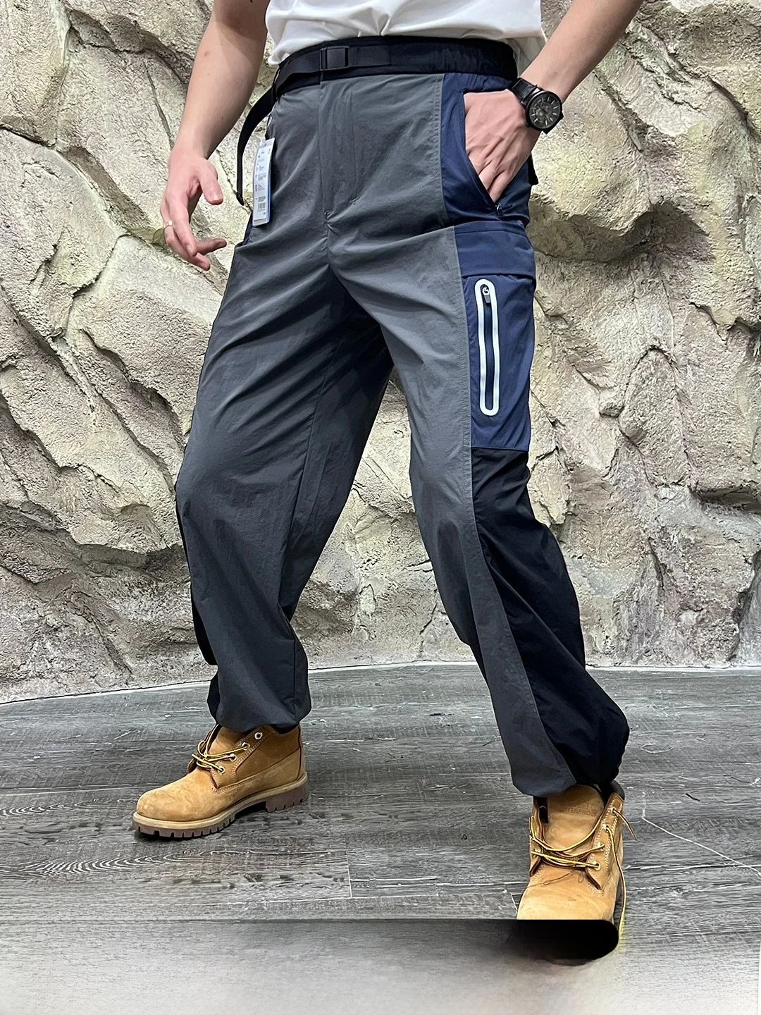 3D Tailored Reflective Waterproof Thin Casual Pants Breathable Spring Summer Straight Leg Quick Dry Leisure Trousers