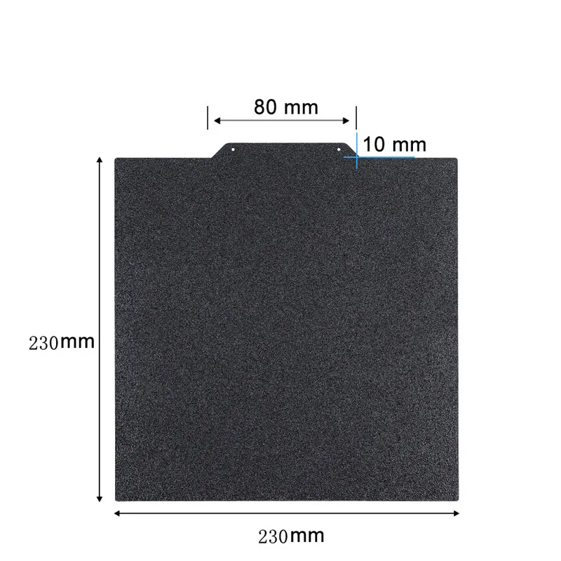 ENERGETIC PEI Sheet 230x230mm Double Sided Textured Black PEI Spring Steel Build Plate for Anycubic Kobra 2,Kobra 2 Neo,Kobra Go