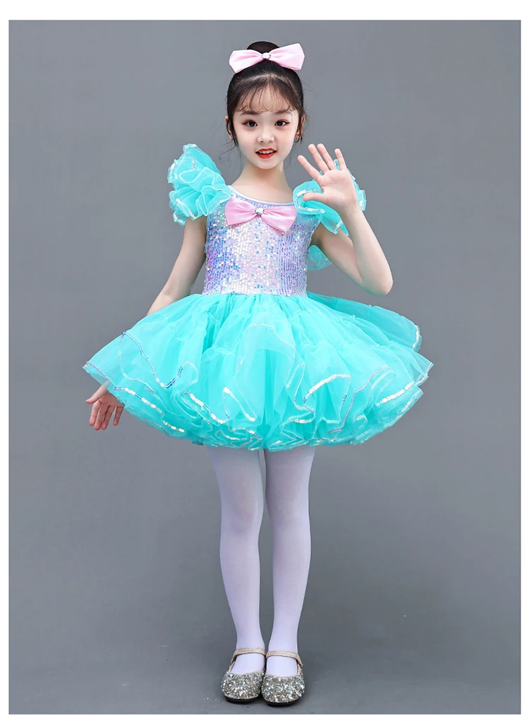 Bambini paillettes balletto gonna Performance Costume ragazze bambini Tutu gonne paillettes balletto vestito moderno danza del ventre indossare Ballerina