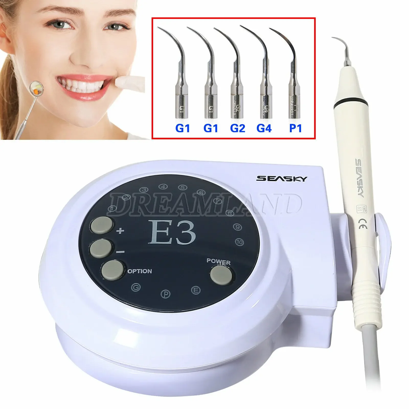 Dental Ultrasonic Piezo Scaler Handpiece With 5pcs Tips For WOODPECKER Cavitron EMS