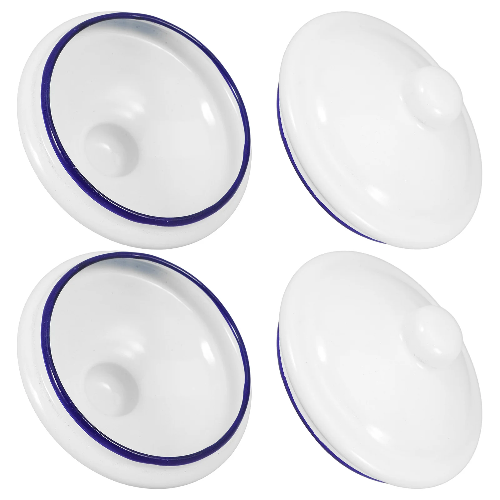 

4pcs Enamel Cup Lid Replacement For Tea Cup Water Mug Cover Retro Style Kitchen Office Portable Spill-Proof Teaware