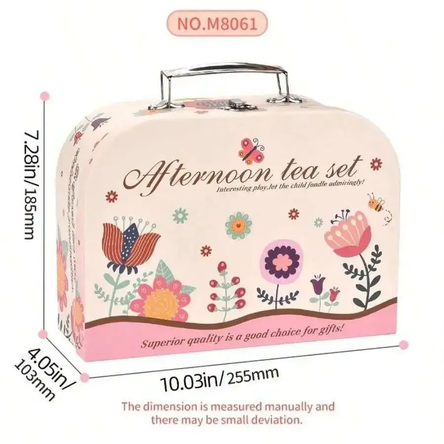 Ensemble de fête de thé pour filles, 42 pièces, jouets de cuisine princesse avec biscuits desserts, beignets et théière, cadeau de jeu de rôle pour enfants